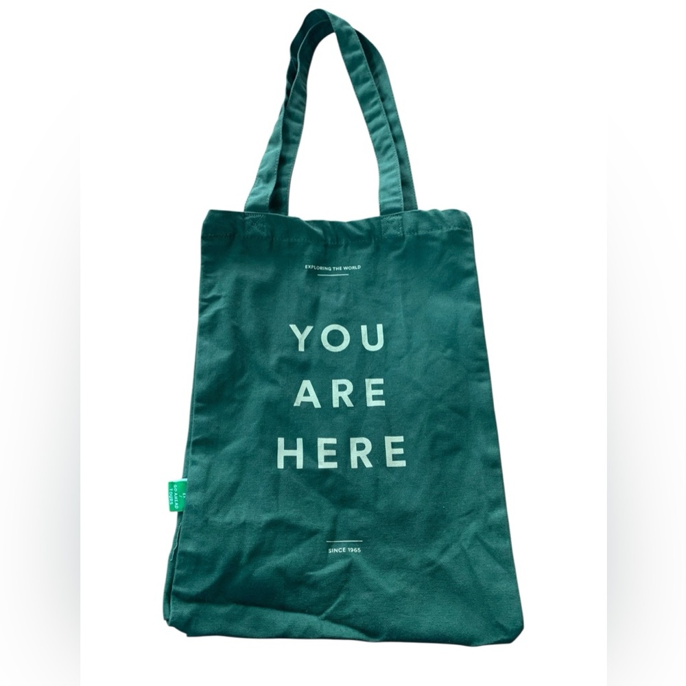 💚 Green Canvas Tote “You Are Here” | Chic Everyday Bag 💚